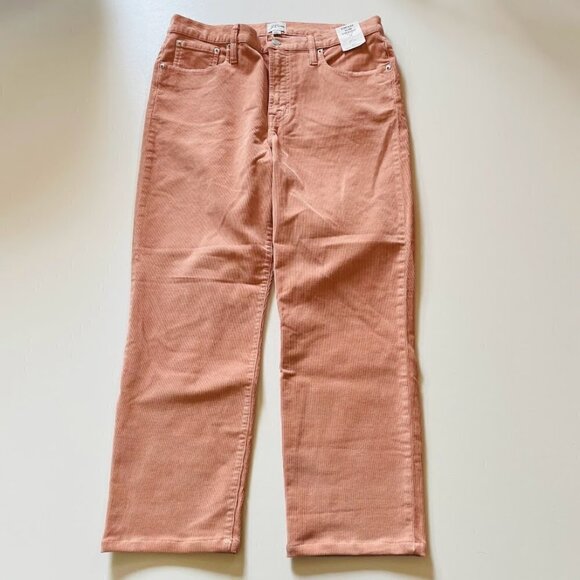 NWT J. Crew Pant Trouser Vintage Corduroy High Rise Straight Leg Slim Rose Blush - Picture 16 of 16
